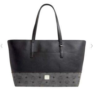 MCM Medium Shopper Wilder Visestos Black Tote Bag